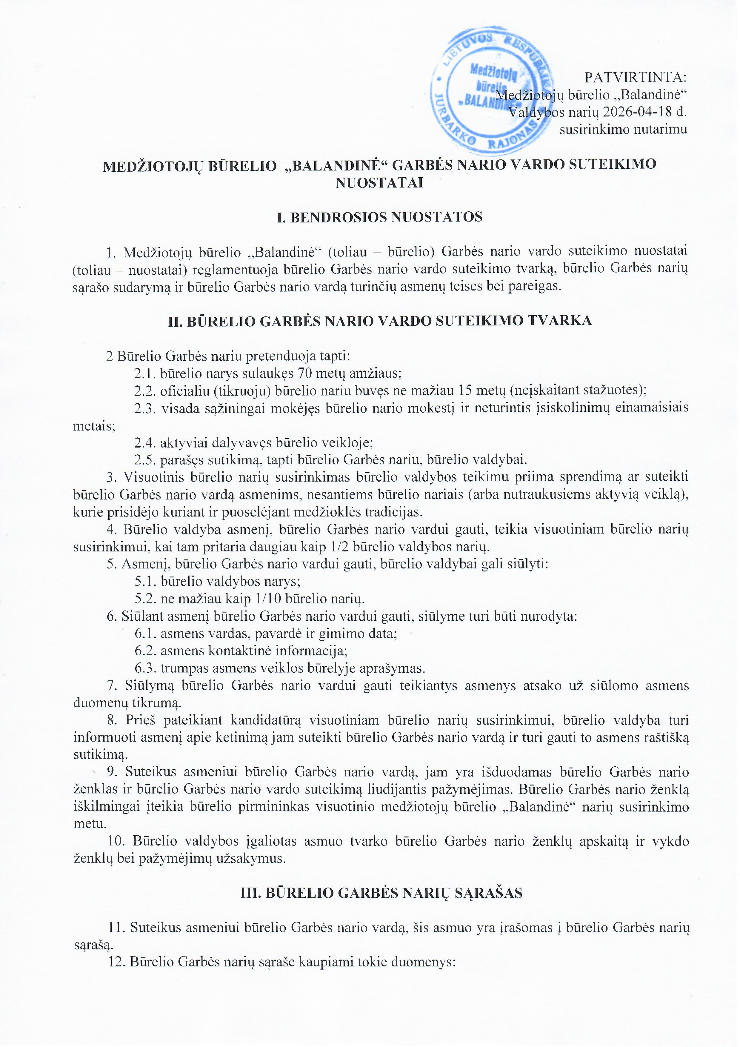 Garbs nario nuostatai