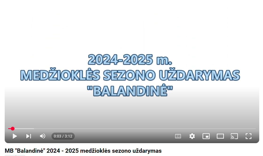 2024 2025m Balandines medziokles sezono uzdarymas